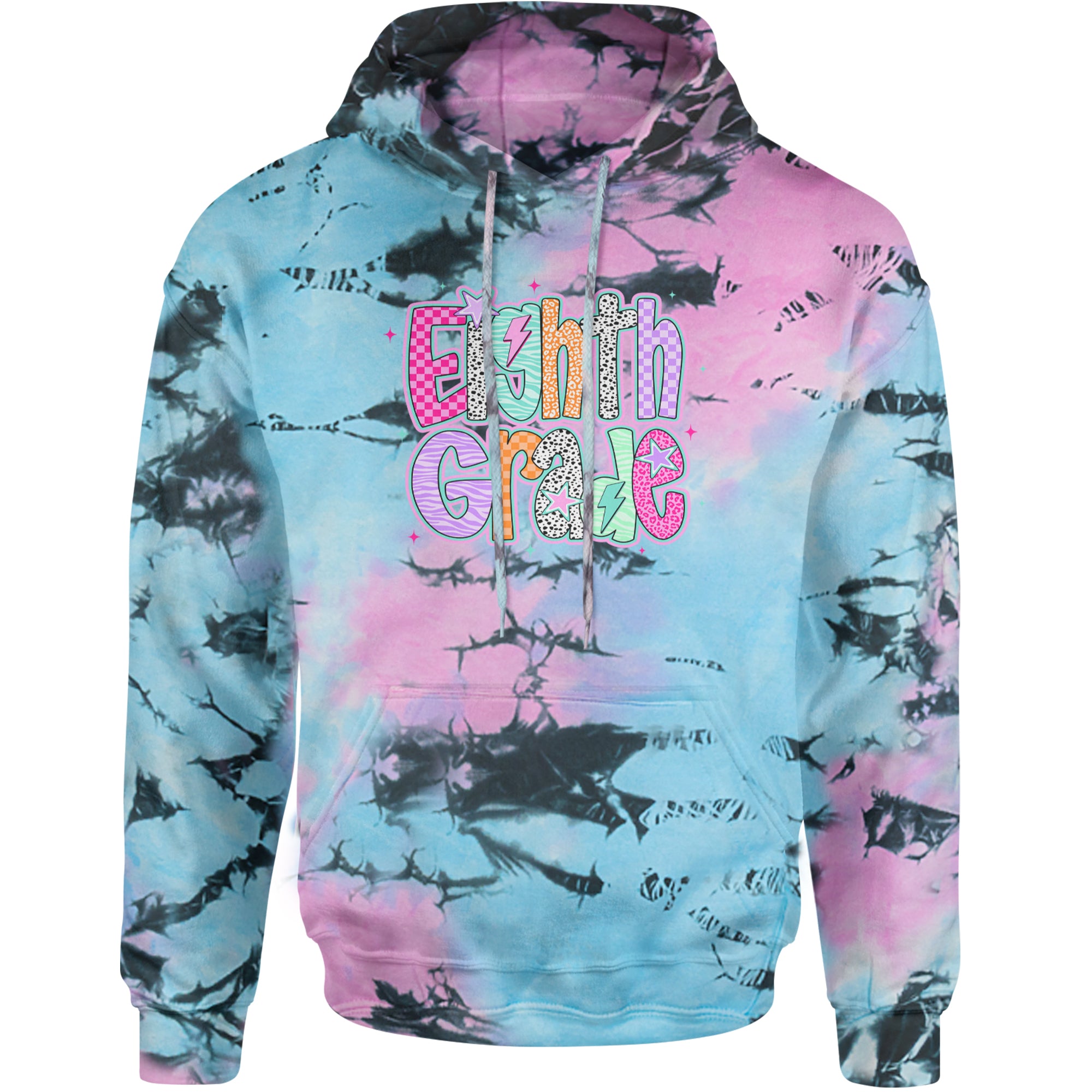 Eighth Grade Energy Colorful Back to School Adult Hoodie Sweatshirt Pacific