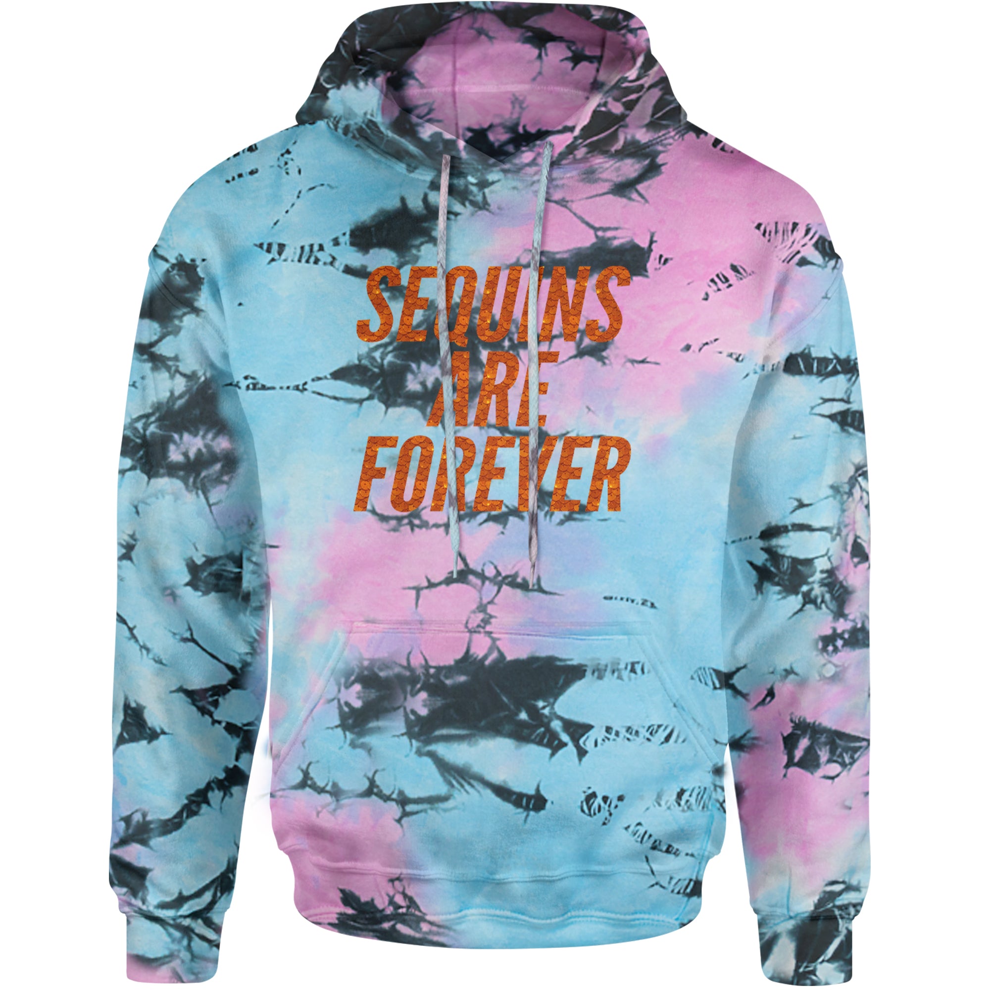 Sequins Are Forever Retro Glam Adult Hoodie Sweatshirt Pacific