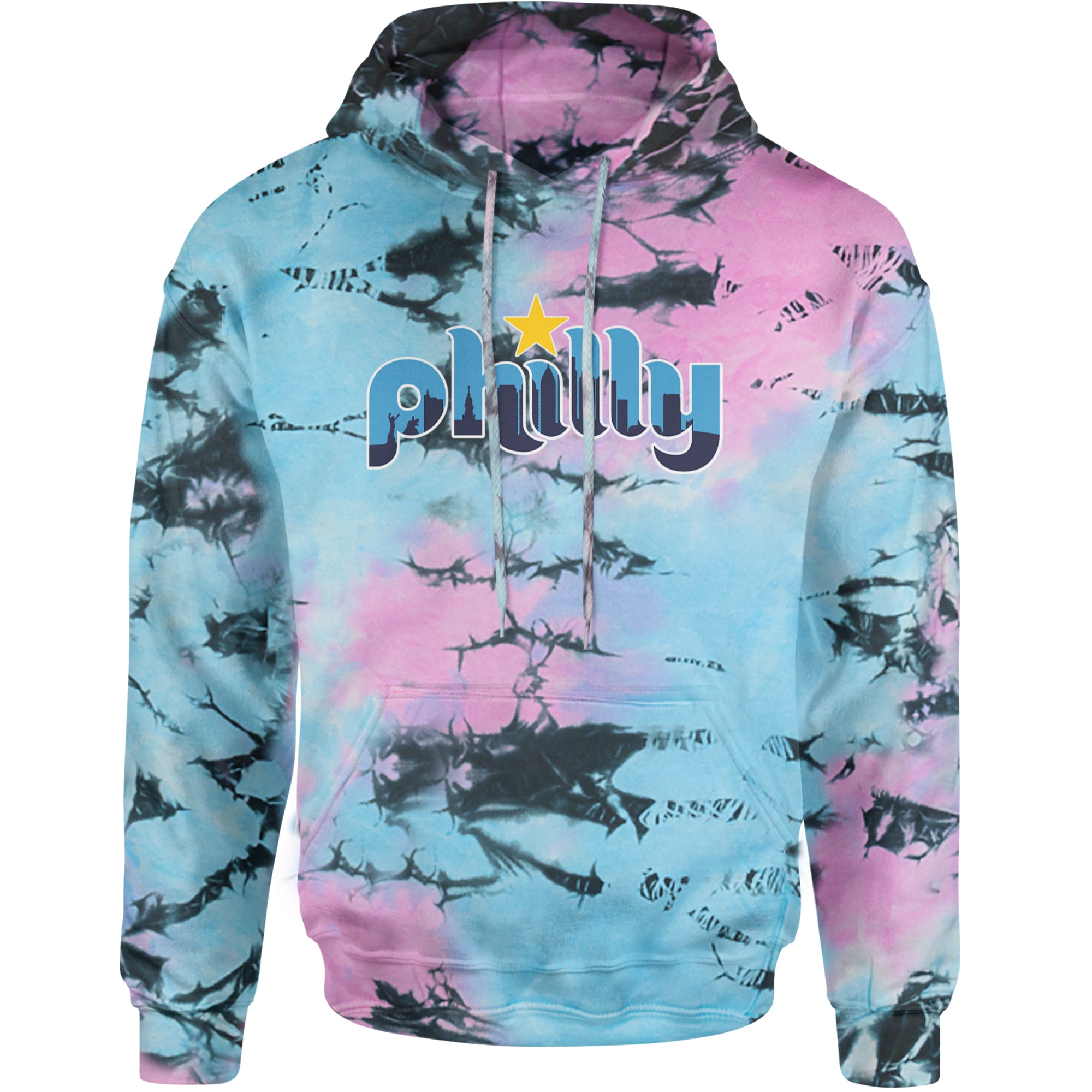 Skyline Philly Philadelphia Adult Hoodie Sweatshirt Pacific