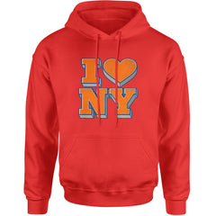 New York City Pride Heart Adult Hoodie Sweatshirt Red