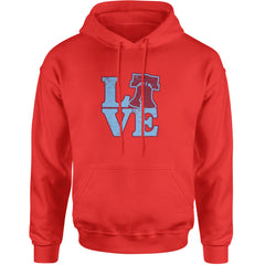 Love Philly Liberty Bell Adult Hoodie Sweatshirt Red