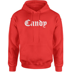 Candy Gothic Lettering Adult Hoodie Sweatshirt Red