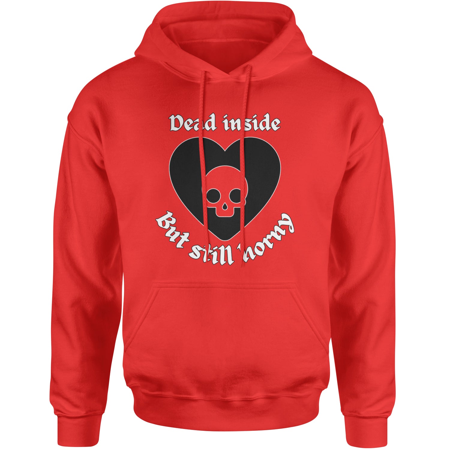 Dead Inside But Still Horny Skull Romantasy Adult Hoodie Sweatshirt Red