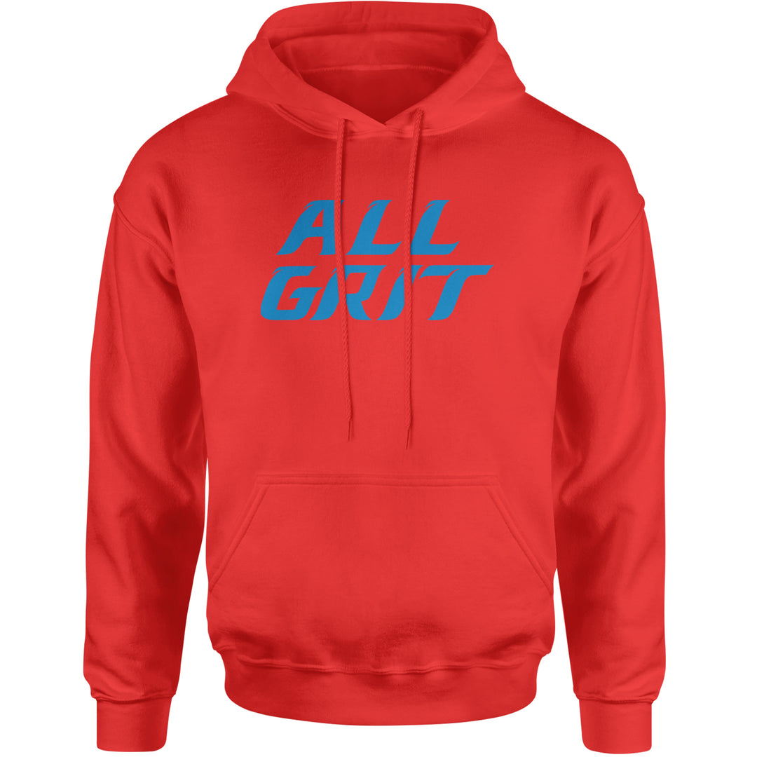 All Grit Detroit Football Adult Hoodie Sweatshirt Red