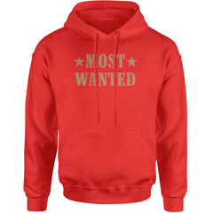 Most Wanted Cowboy Adult Hoodie Sweatshirt Red