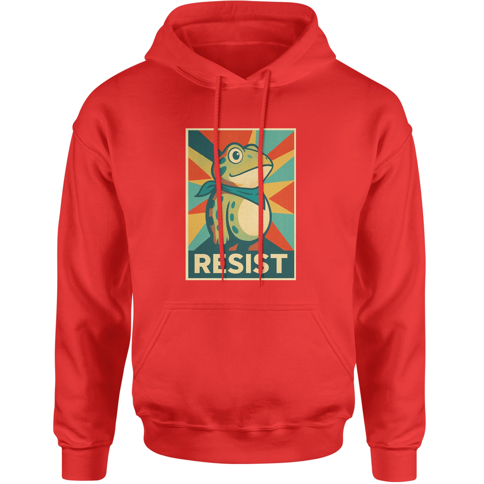 Resist Portland Protest Frog Adult Hoodie Sweatshirt Red