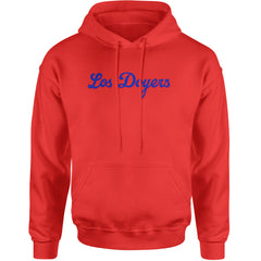 Los Doyers LA Baseball Adult Hoodie Sweatshirt Red