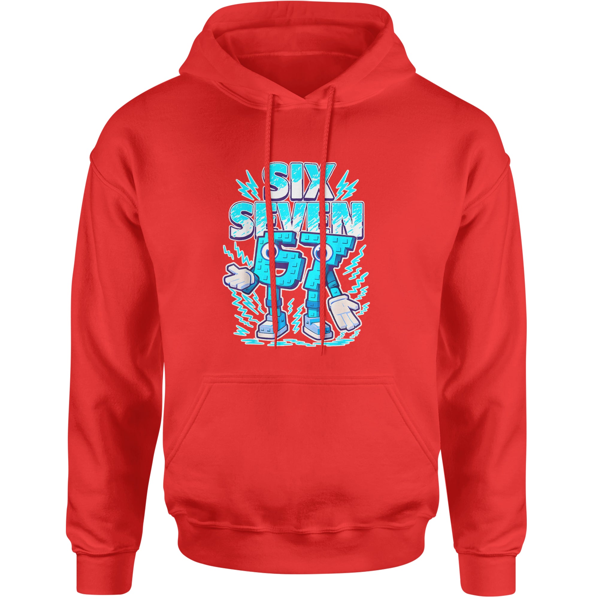 67 Brainrot Meme Slang Adult Hoodie Sweatshirt Red