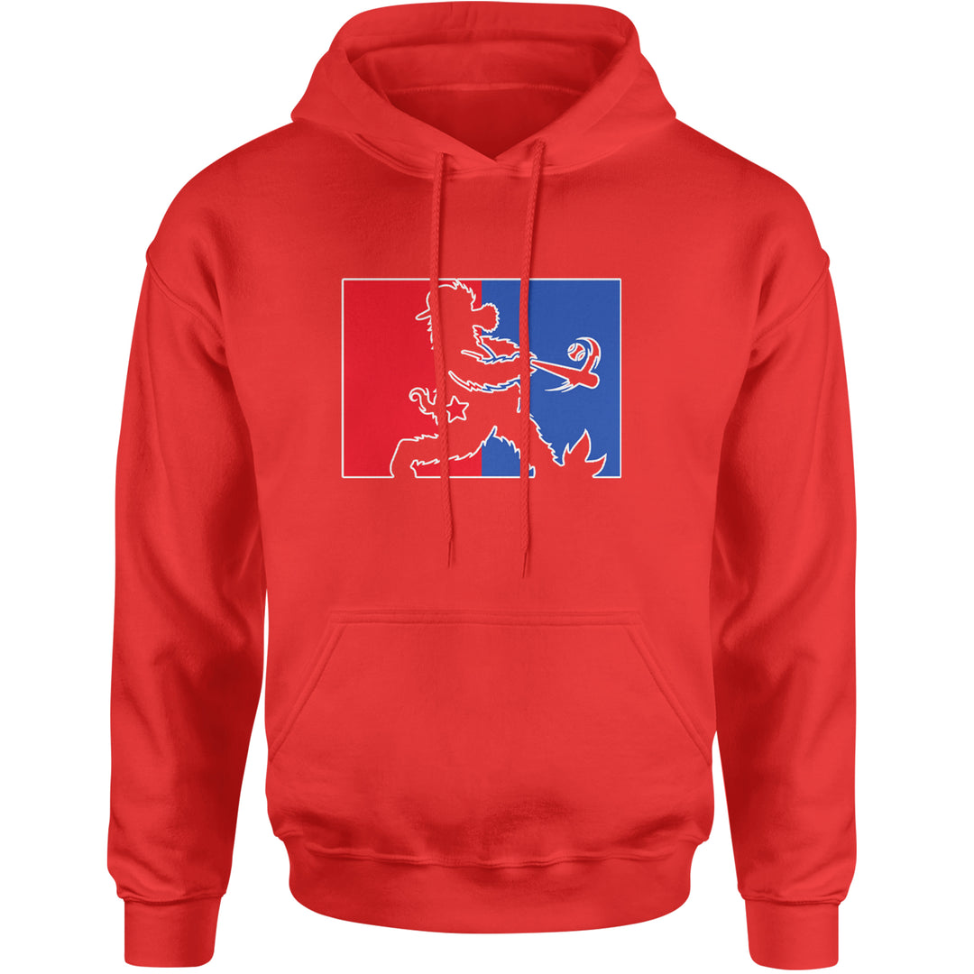 Batter Up Philly Baseball Phan Adult Hoodie Sweatshirt Red