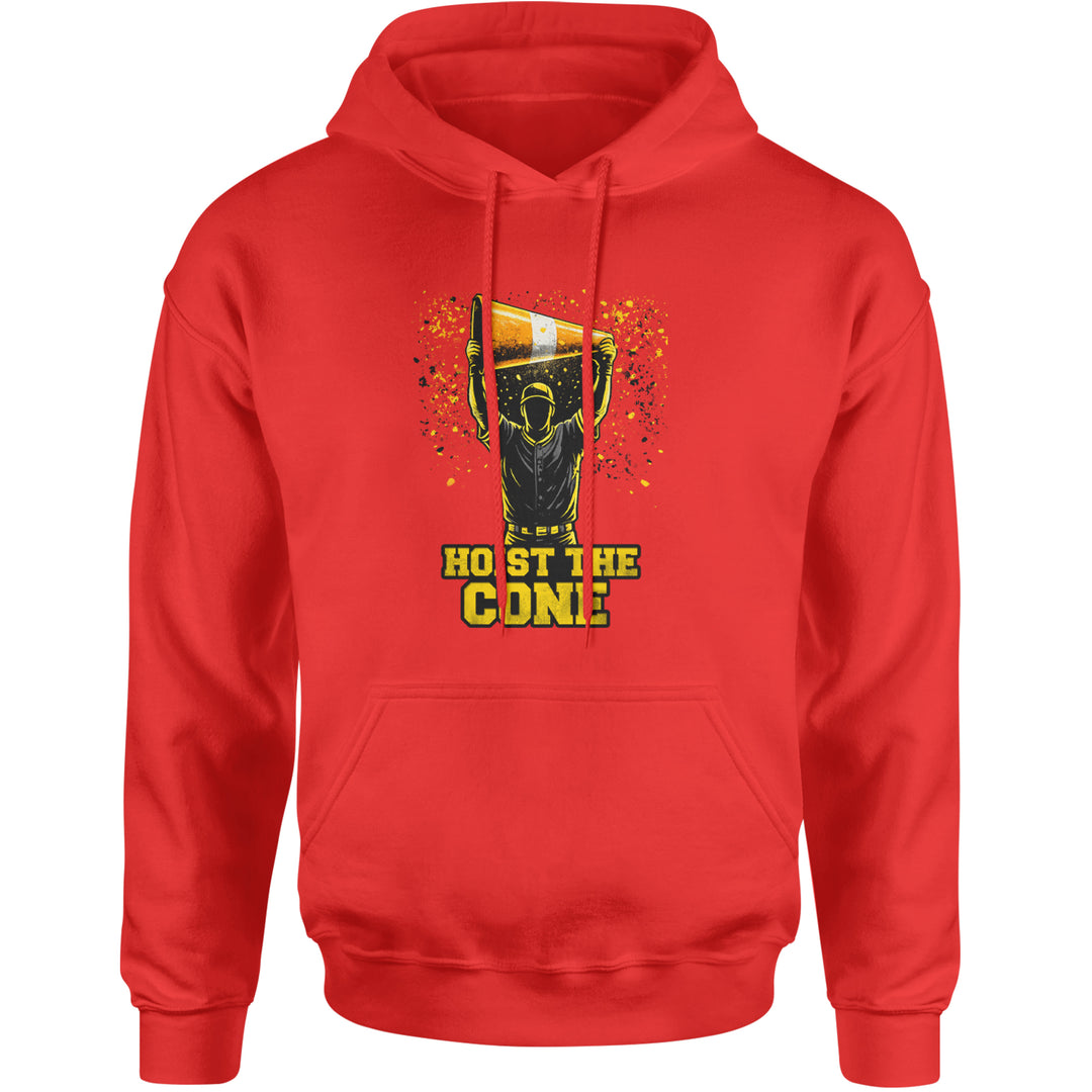 Hoist The Cone Pittsburgh Pride Adult Hoodie Sweatshirt Red