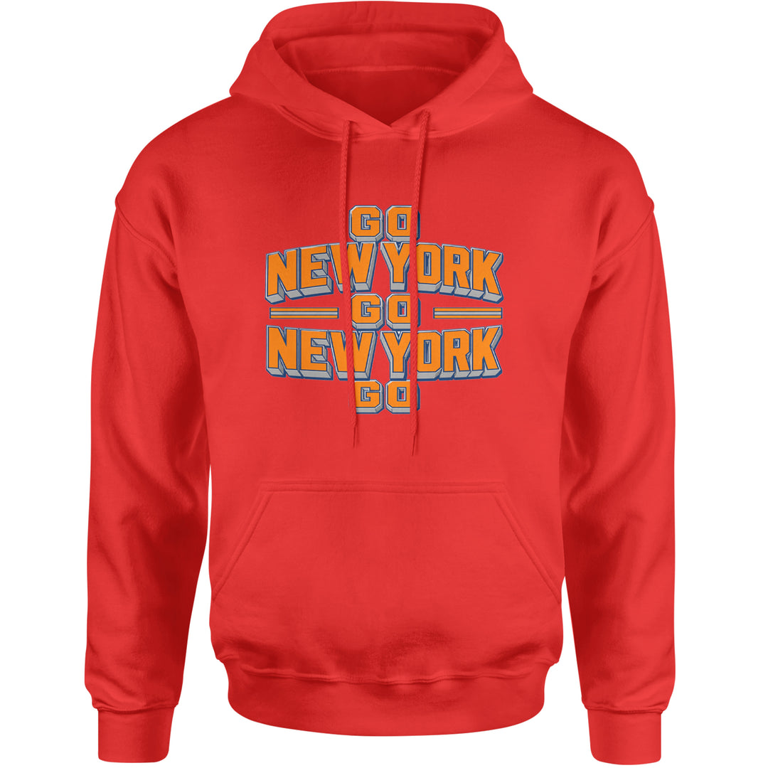 Go New York Go Basketball Adult Hoodie Sweatshirt Red