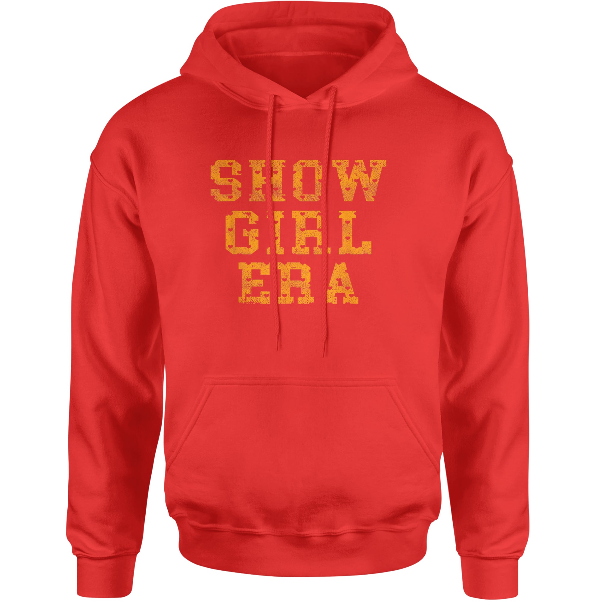 Vintage Showgirl Era Heart Adult Hoodie Sweatshirt Red