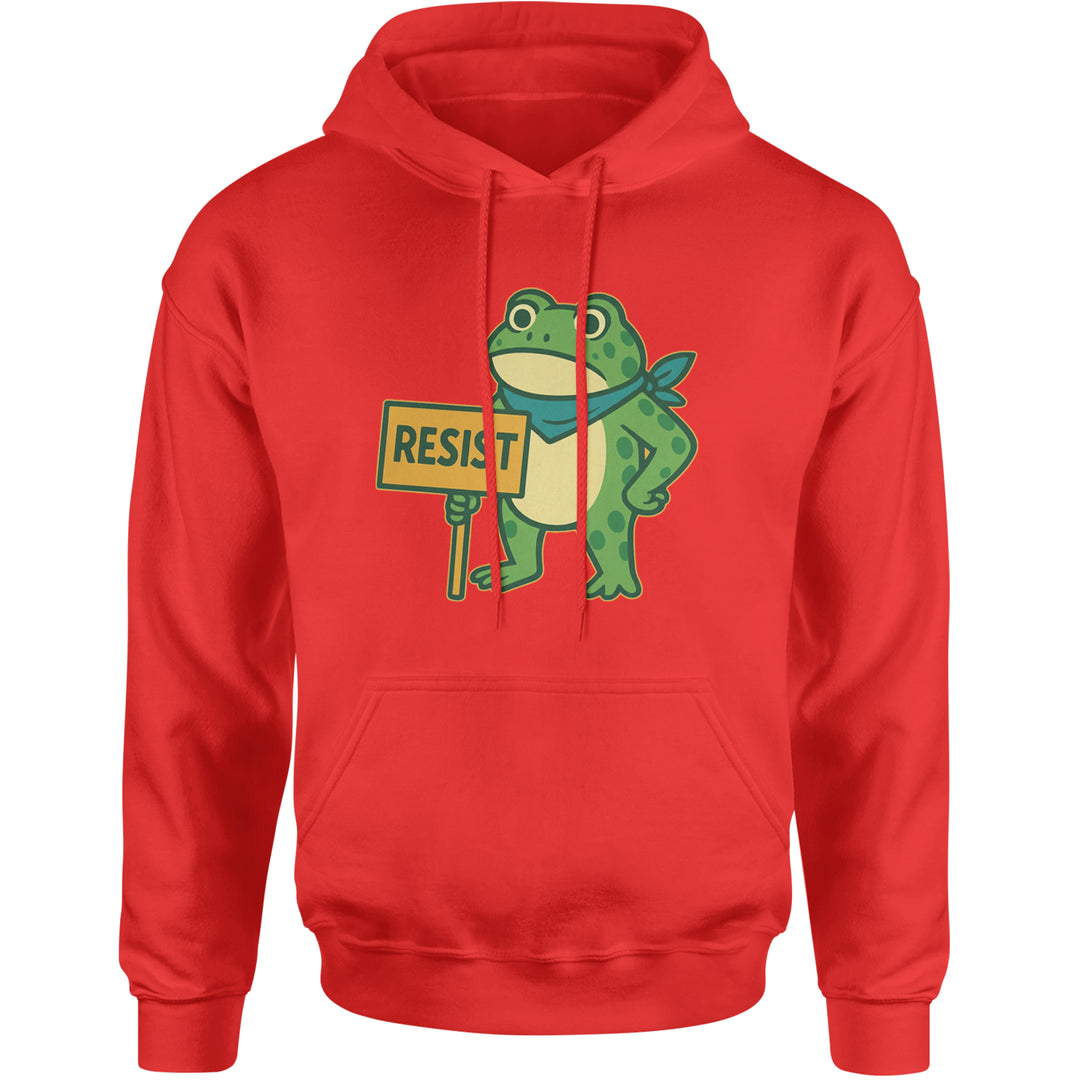Sign Resist Meme Frog Protest Adult Hoodie Sweatshirt Red