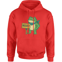 Sign Resist Meme Frog Protest Adult Hoodie Sweatshirt Red