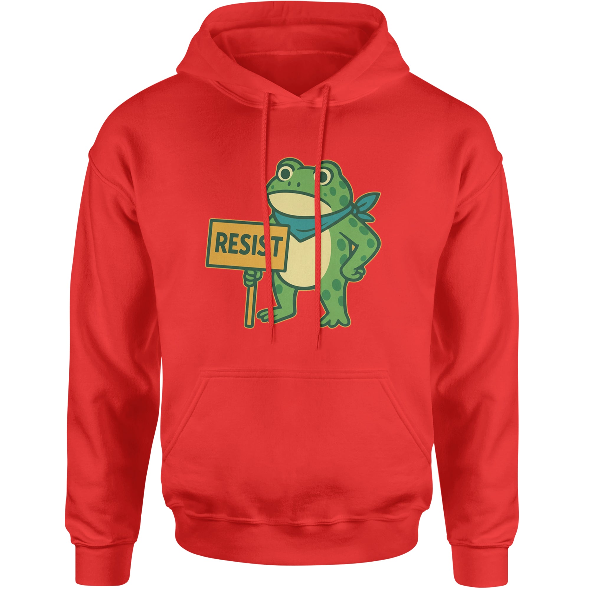 Sign Resist Meme Frog Protest Adult Hoodie Sweatshirt Red