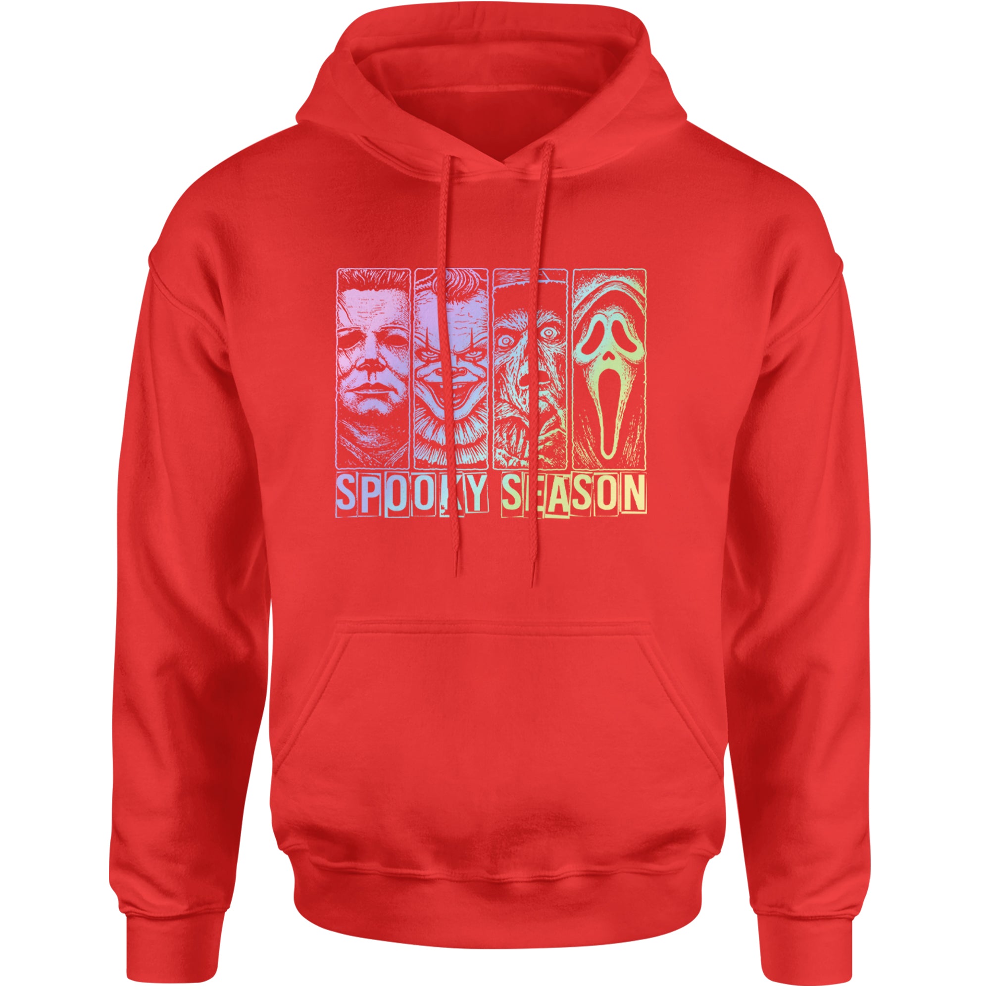 Spooky Season Horror Icons Halloween Adult Hoodie Sweatshirt Red