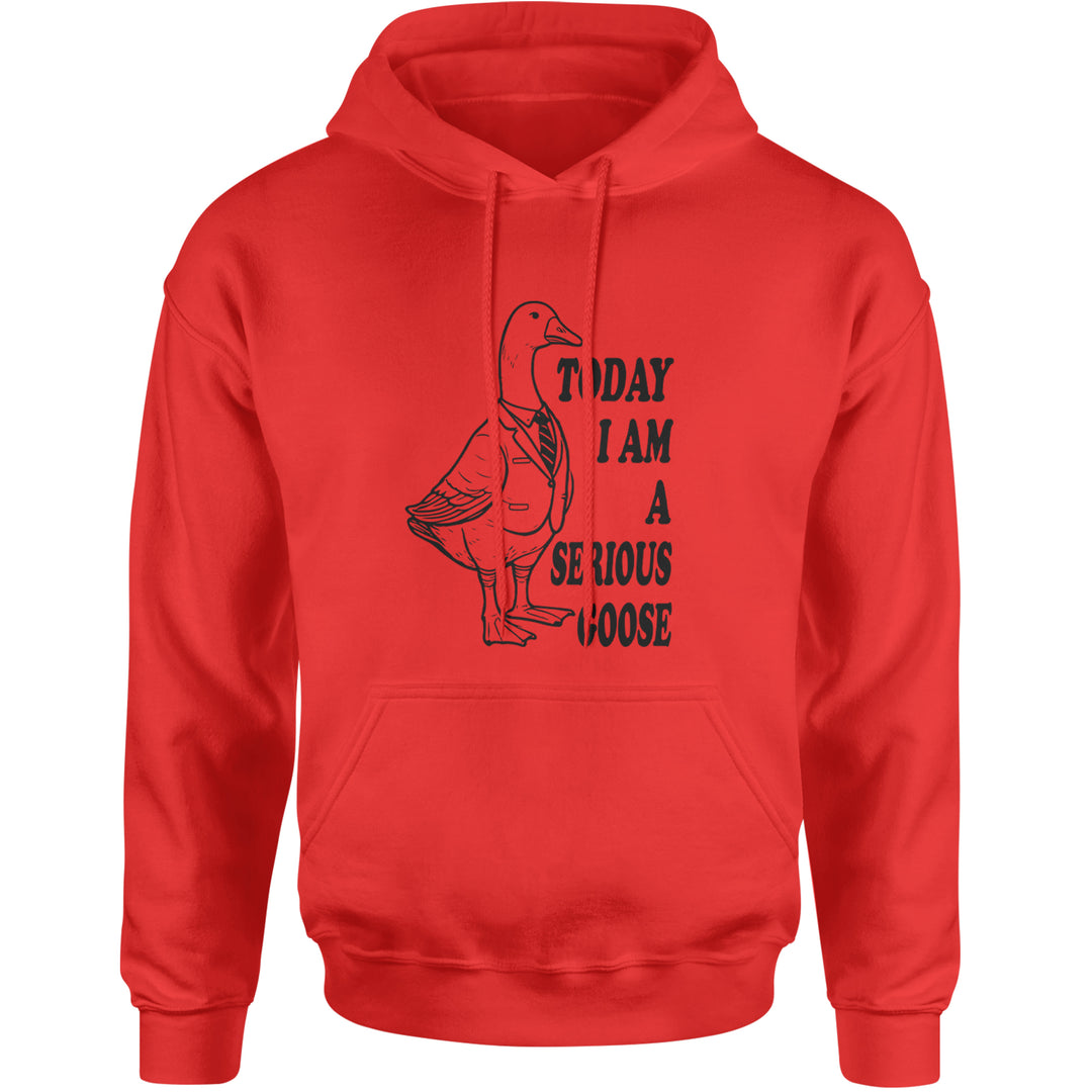 Today I Am A Serious Goose Adult Hoodie Sweatshirt Red