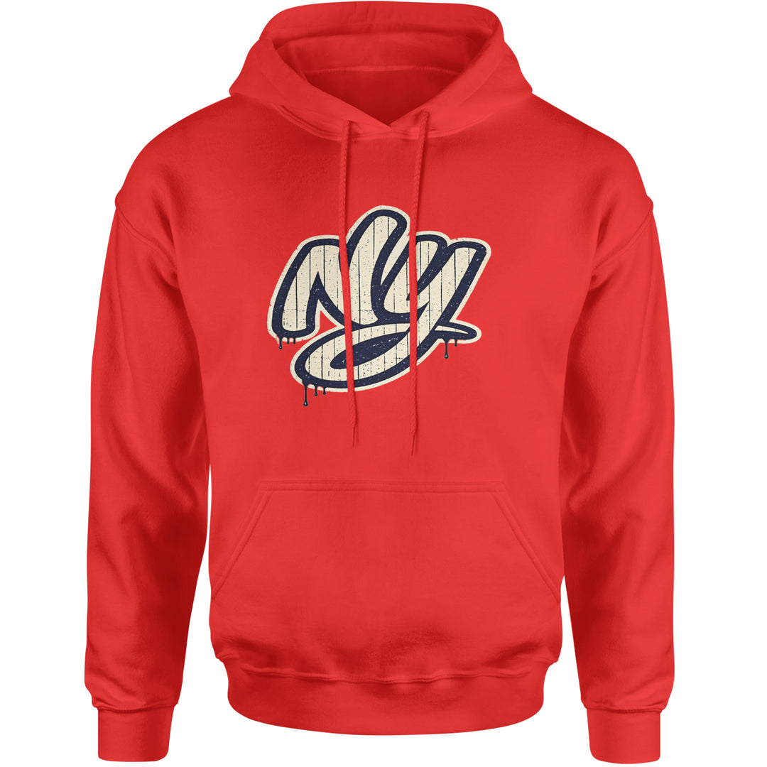 NYC New York City Grunge Street Adult Hoodie Sweatshirt Red