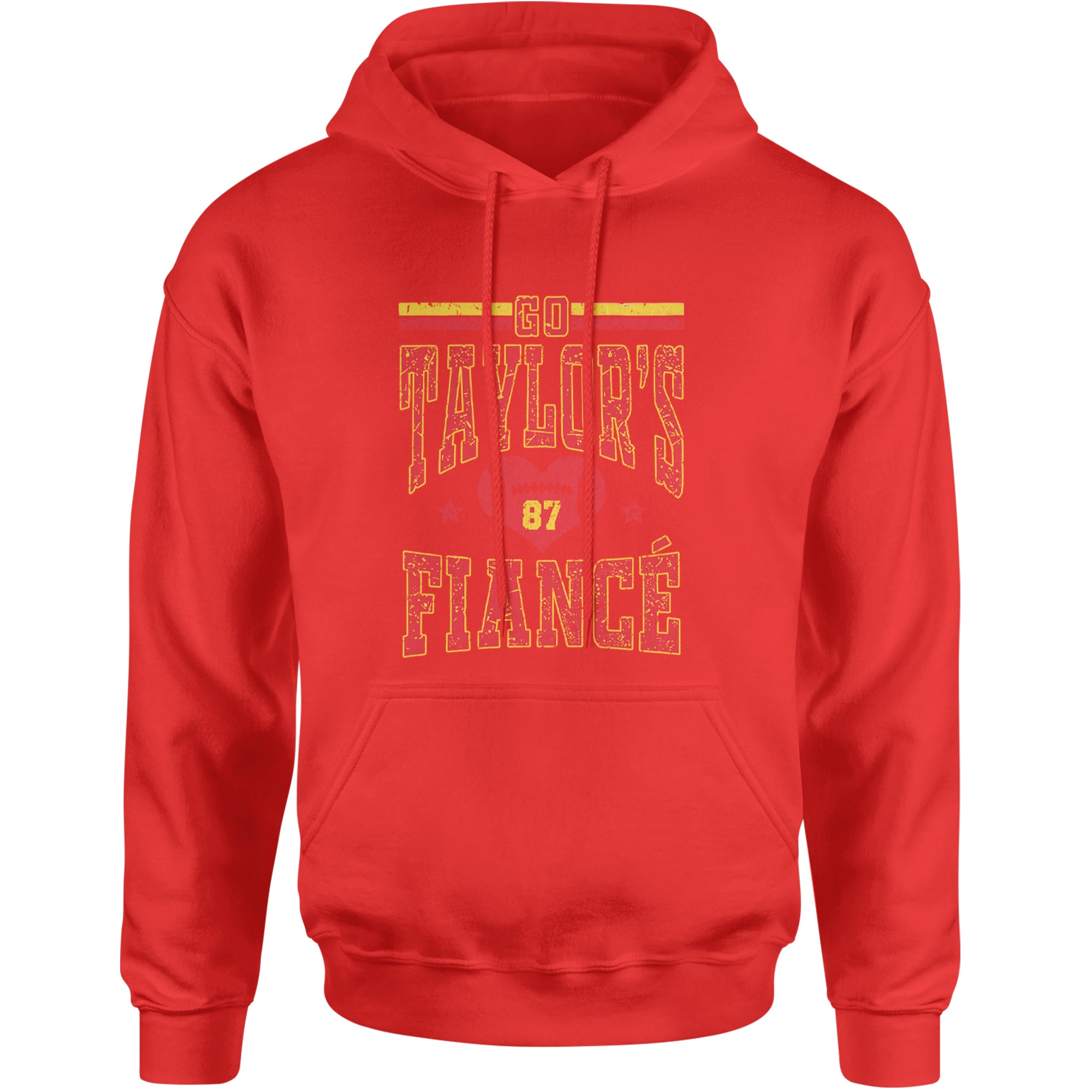 Go Taylor's Fiancé Engagement Game Day Adult Hoodie Sweatshirt Red