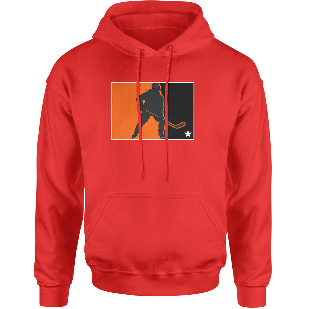 Hockey Enforcer Retro Vintage Adult Hoodie Sweatshirt Red