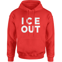 Ice Out Protest Adult Hoodie Sweatshirt Red