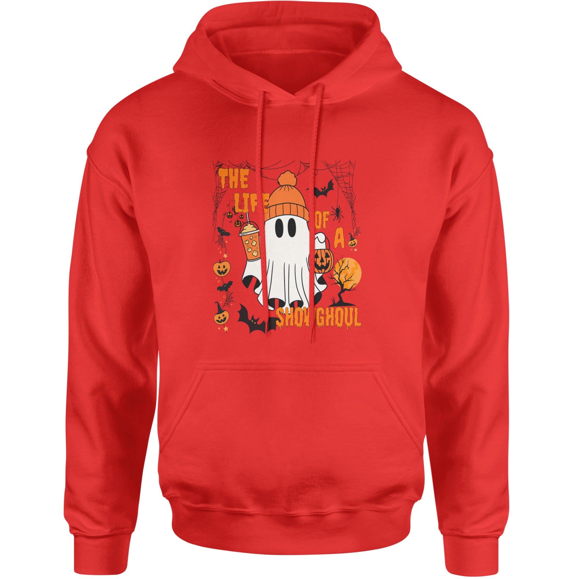 Life of a Showghoul Halloween Showgirl Vibes Adult Hoodie Sweatshirt Red
