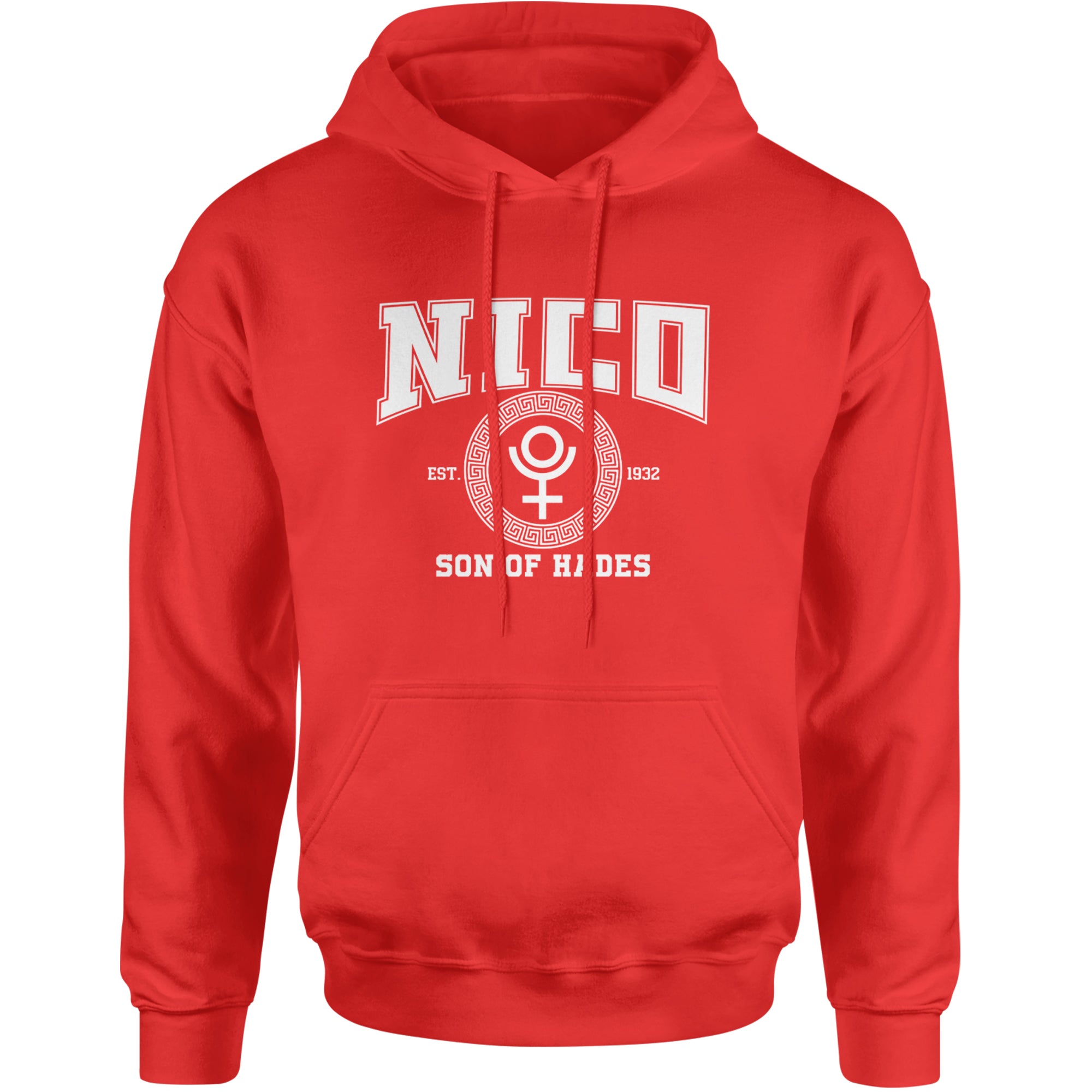 Nico Son of Hades Underworld Crest Adult Hoodie Sweatshirt Red