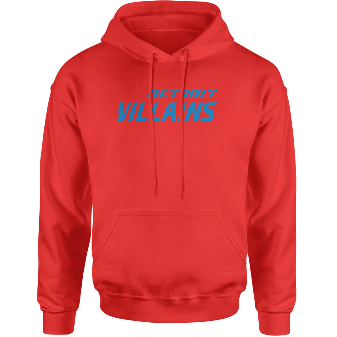 Detroit Villains Grit Football Adult Hoodie Sweatshirt Red