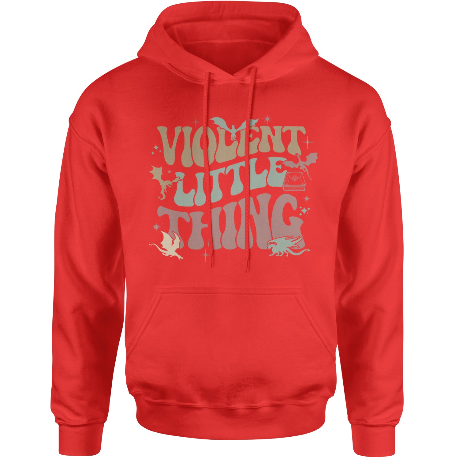 Violent Little Thing Dragon Adult Hoodie Sweatshirt Red