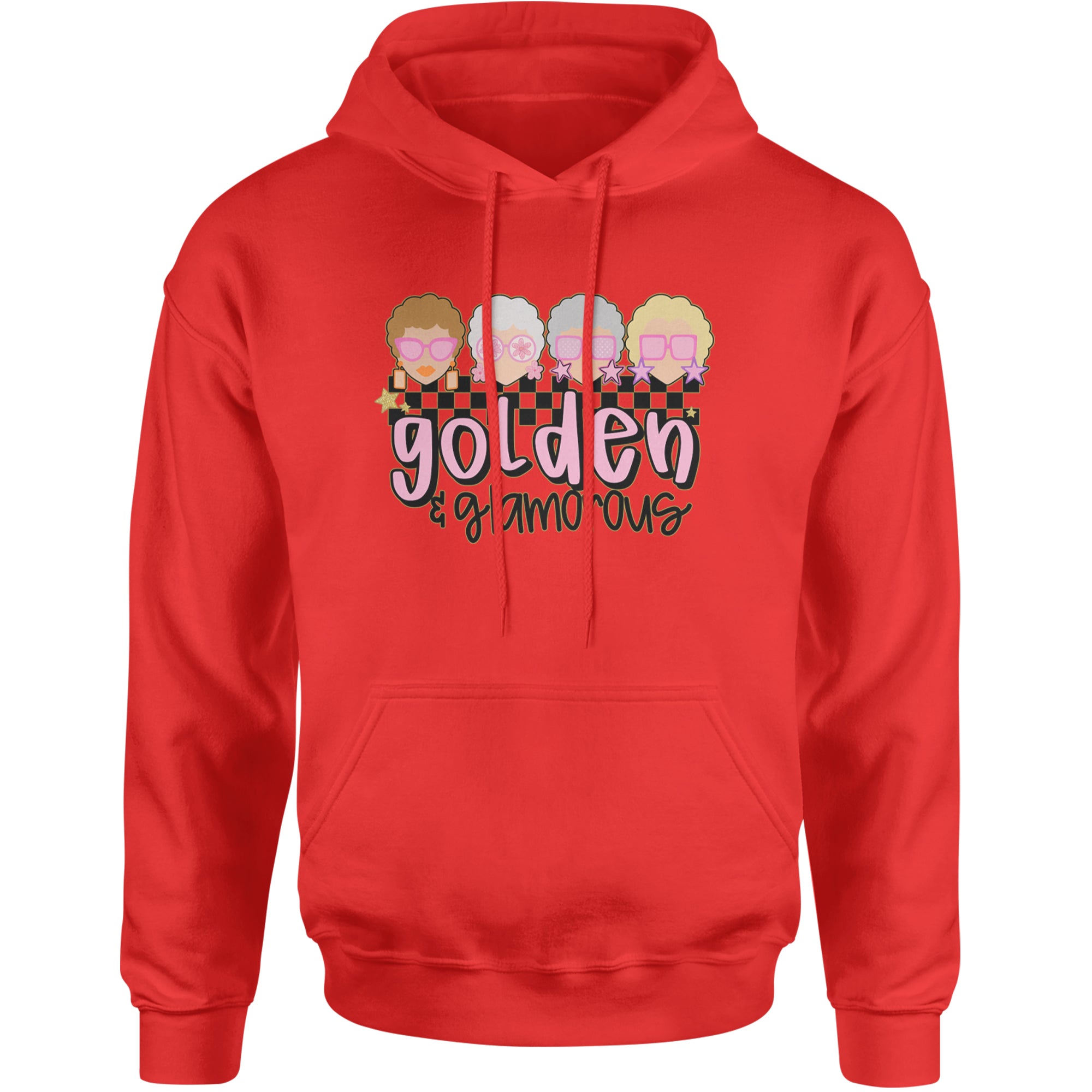 Golden And Glamorous Golden Girls Adult Hoodie Sweatshirt Red