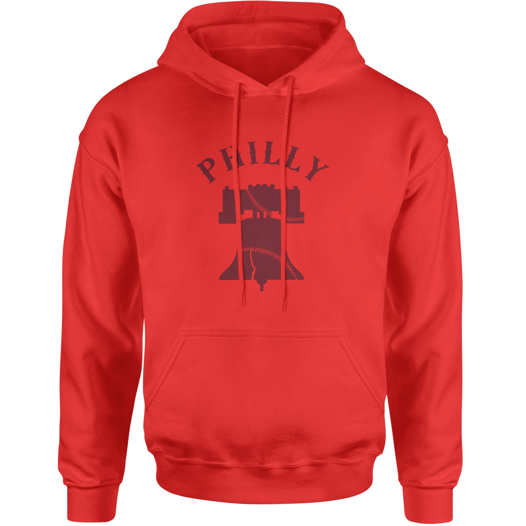 Philly Cracked Liberty Bell Adult Hoodie Sweatshirt Red