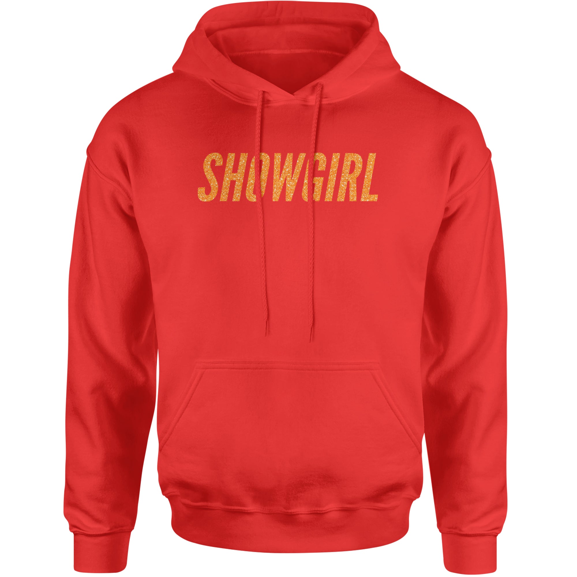 Showgirl Orange Glitter Adult Hoodie Sweatshirt Red