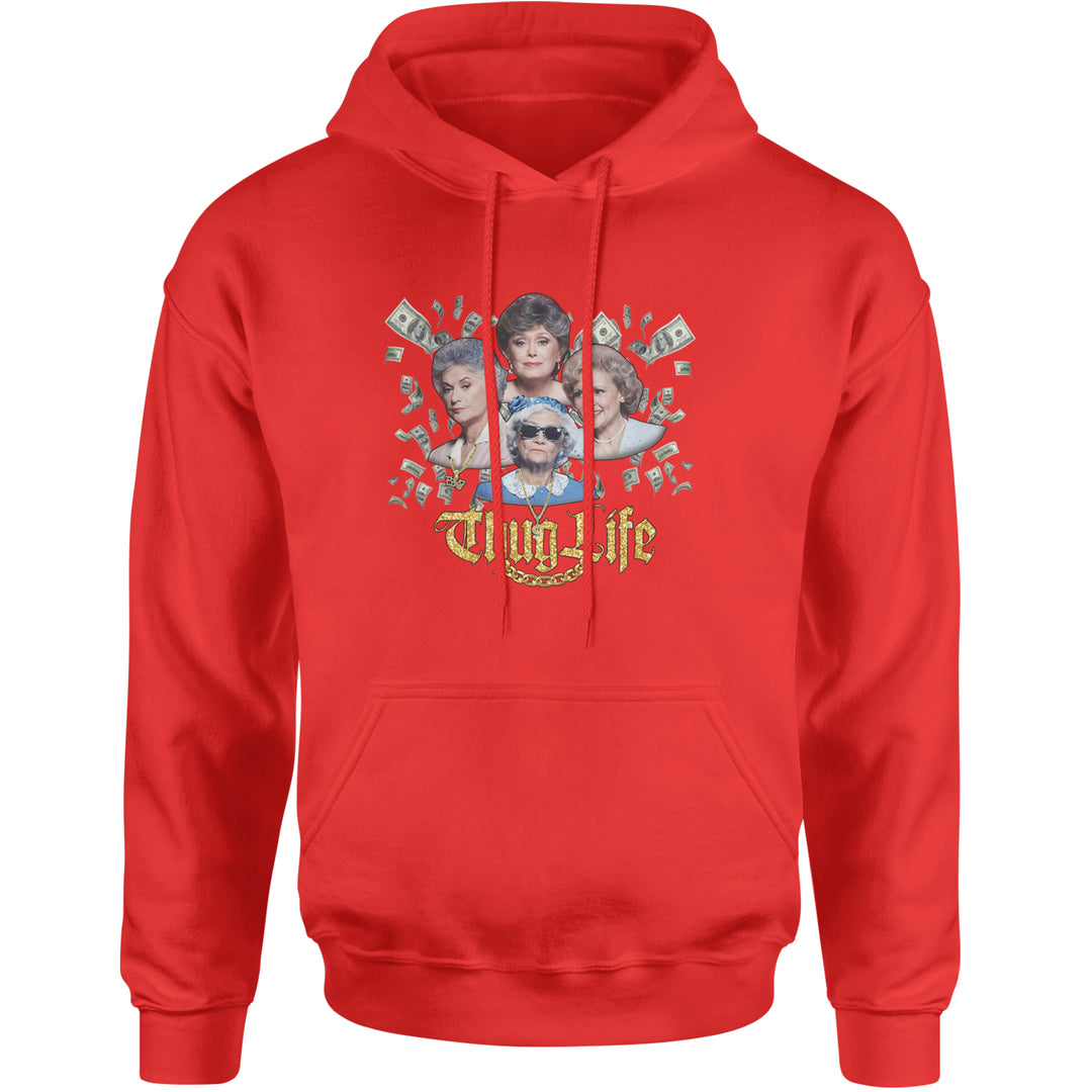 Golden Chain Thug Life Girls Adult Hoodie Sweatshirt Red