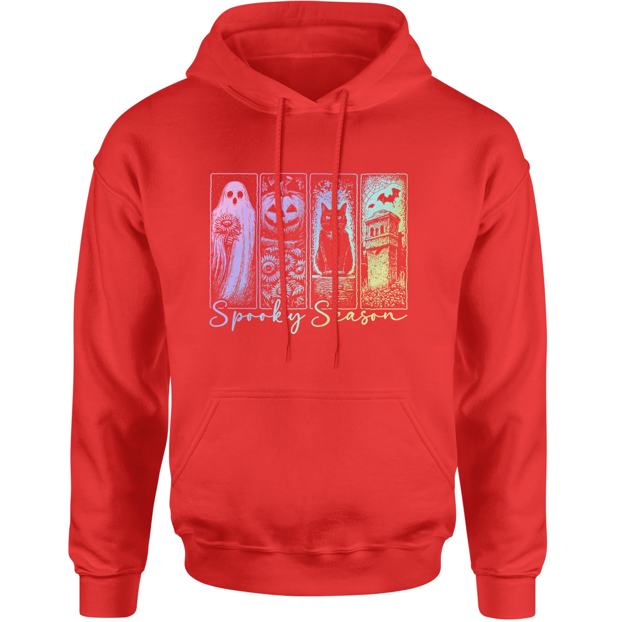 Spooky Season Cute Pastel Halloween Design Adult Hoodie Sweatshirt Red