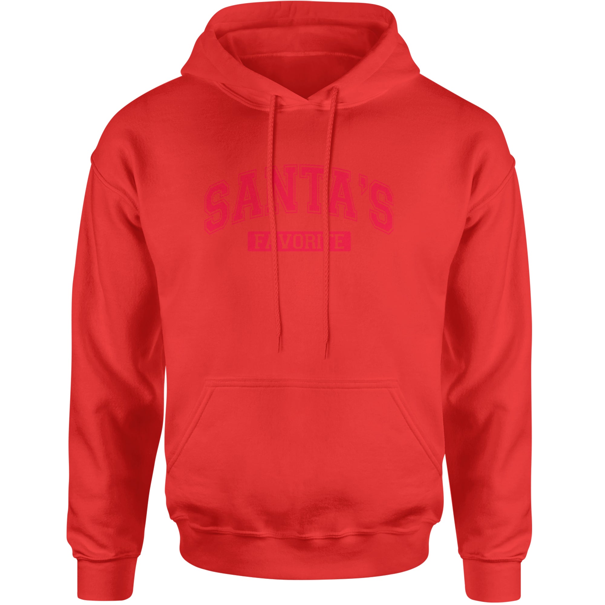 Santa's Favorite Adult Hoodie Sweatshirt Red