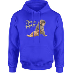 Punch Brave Together Stuffed Animal Adult Hoodie Sweatshirt Royal Blue