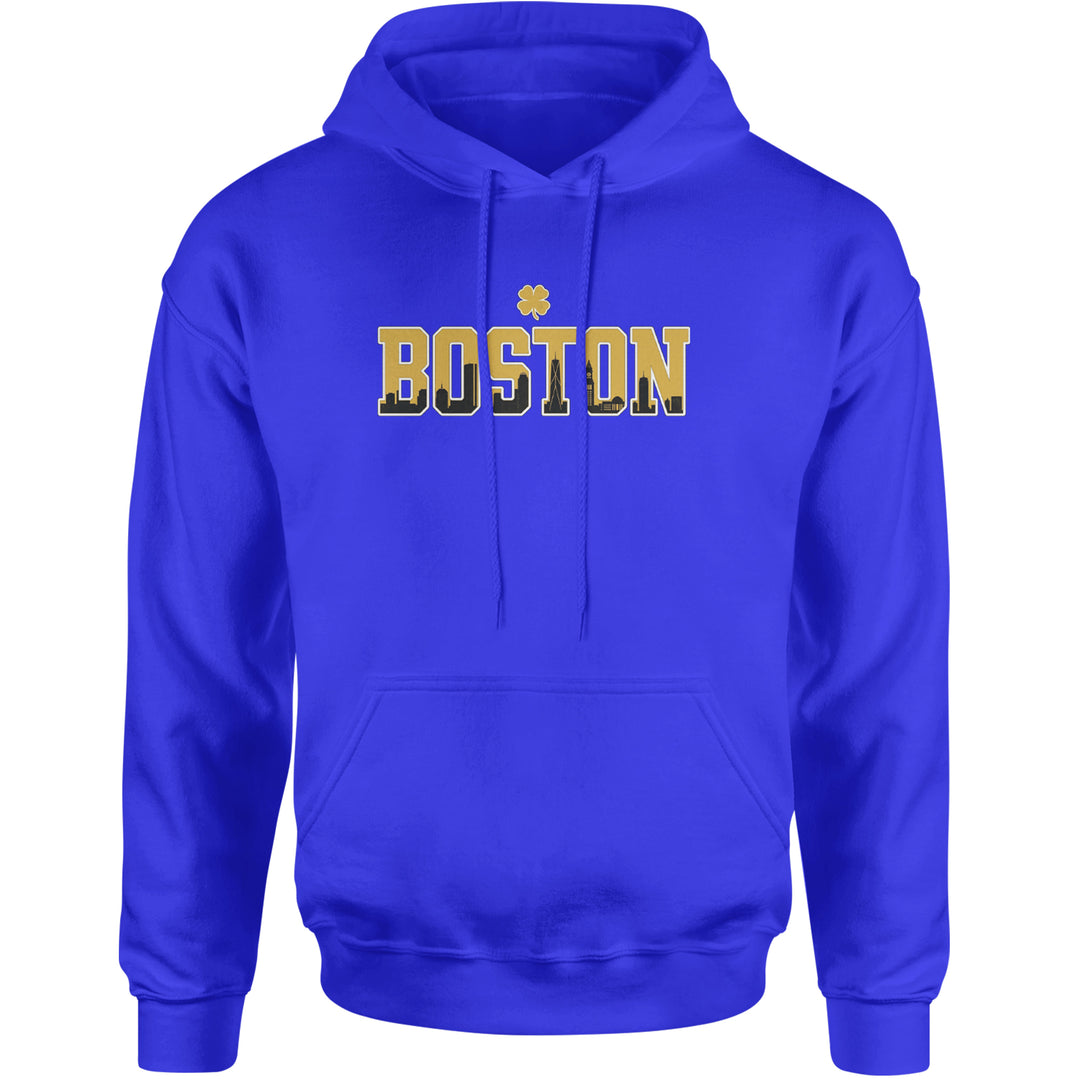 Boston City Pride Irish Adult Hoodie Sweatshirt Royal Blue
