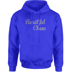Beautiful Chaos Glitter Music Festival Adult Hoodie Sweatshirt Royal Blue