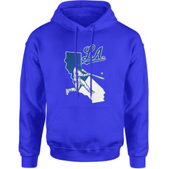Los Angeles Baseball Batter Up Adult Hoodie Sweatshirt Royal Blue