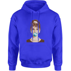 Audrey Hepburn Chewing Bubble Gum American Icon Adult Hoodie Sweatshirt Royal Blue