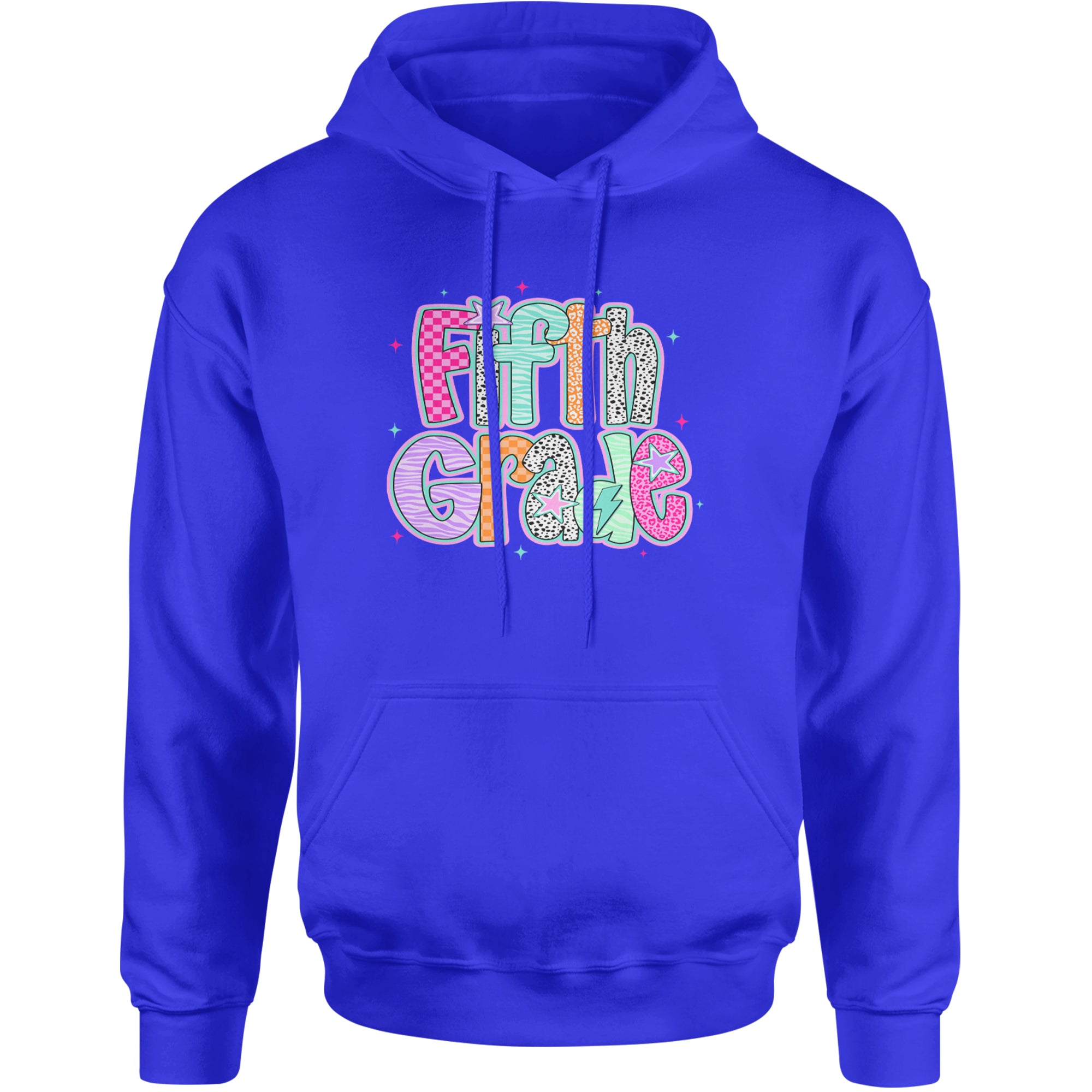 Fifth Grade Fly Colorful Back to School Adult Hoodie Sweatshirt Royal Blue
