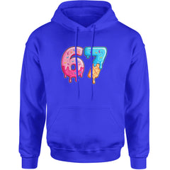 67 Dripping Ice Cream Donut Melt Adult Hoodie Sweatshirt Royal Blue