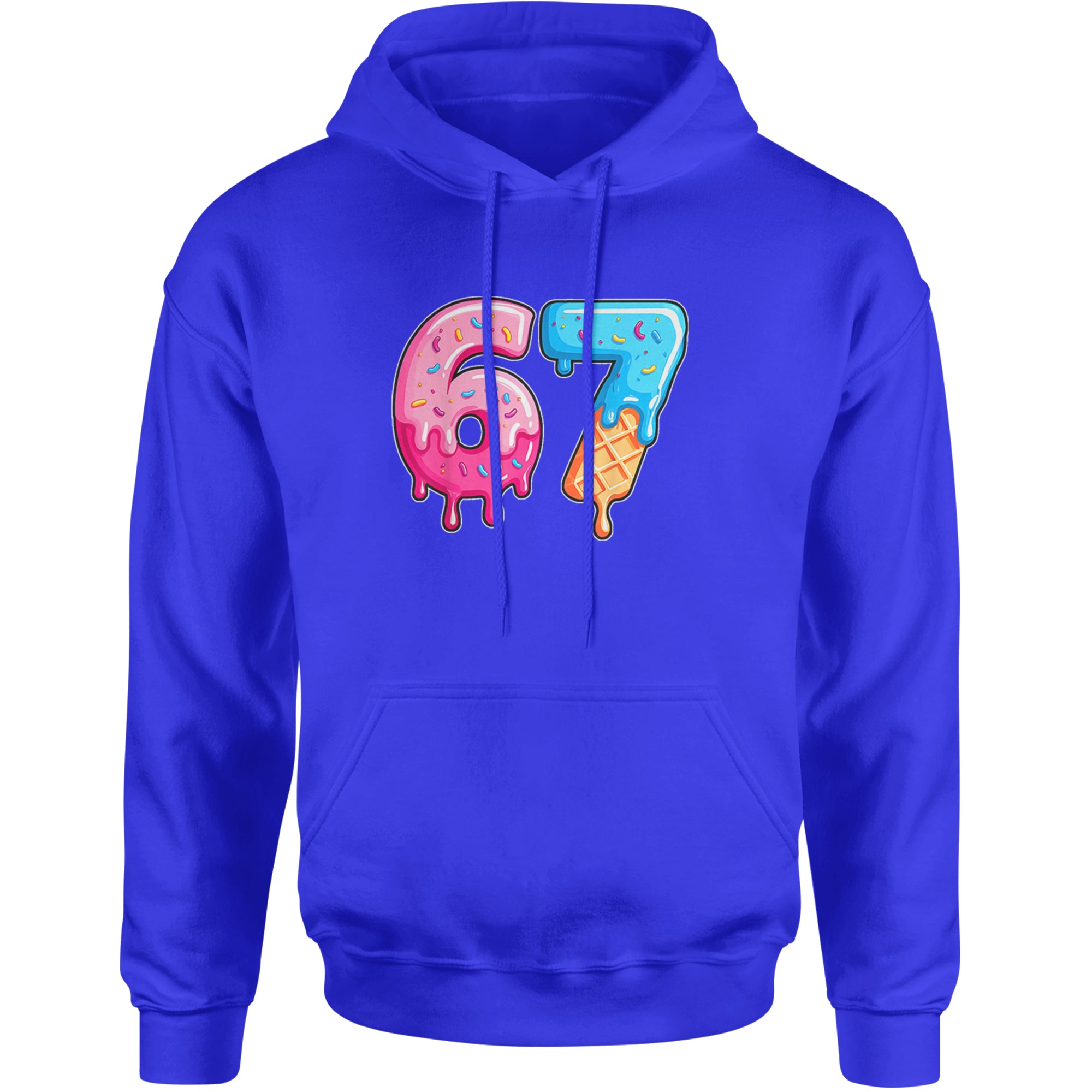 67 Dripping Ice Cream Donut Melt Adult Hoodie Sweatshirt Royal Blue