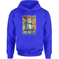 Resist Portland Protest Frog Adult Hoodie Sweatshirt Royal Blue