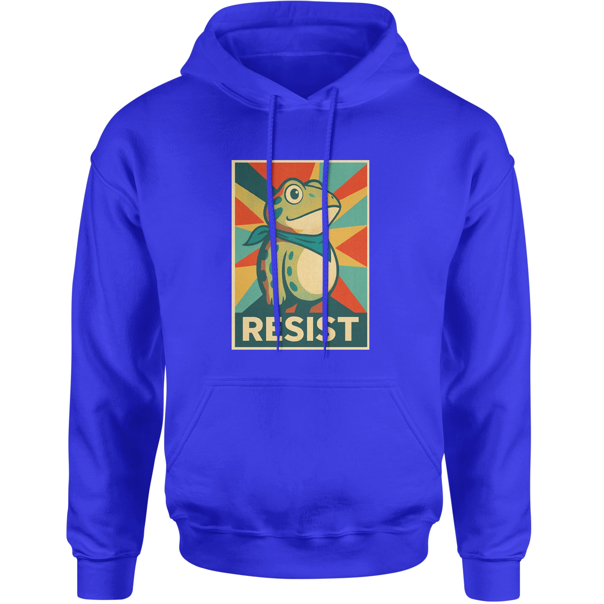 Resist Portland Protest Frog Adult Hoodie Sweatshirt Royal Blue
