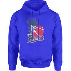Atlanta Georgia Batter Up Adult Hoodie Sweatshirt Royal Blue