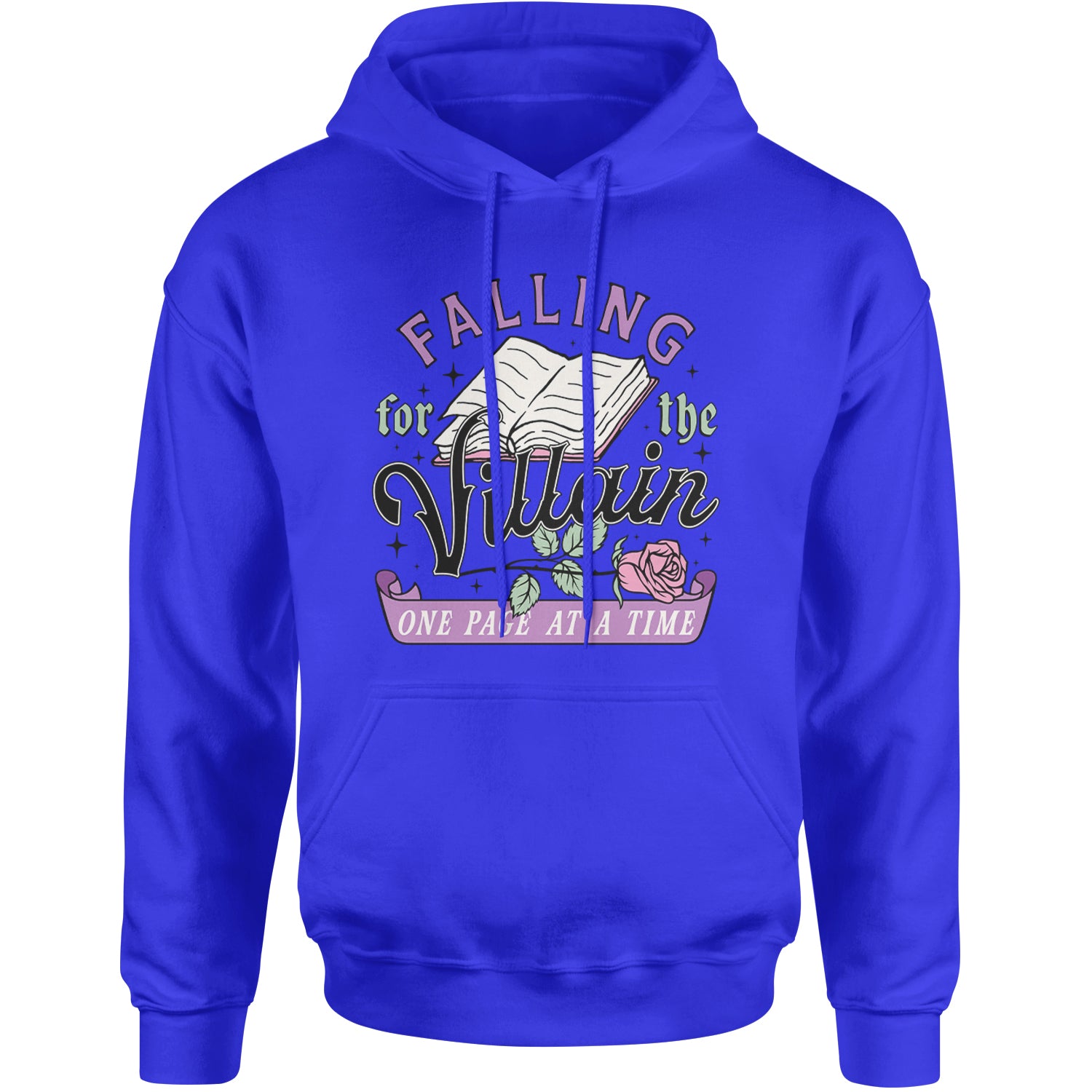 Falling For The Villain One Page At A Time Adult Hoodie Sweatshirt Royal Blue