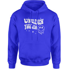 Unclench Your Jaw Festival Rave EDM Adult Hoodie Sweatshirt Royal Blue