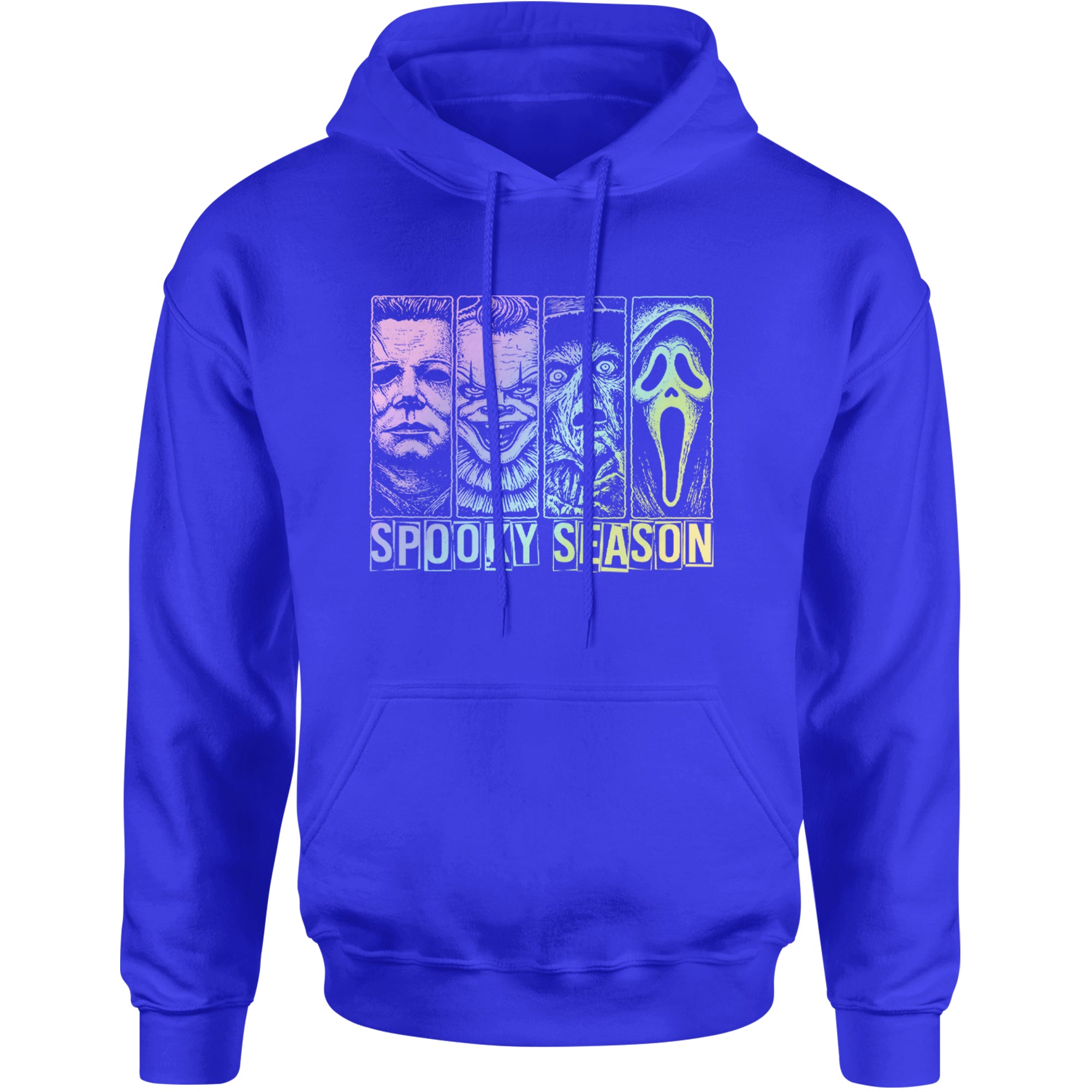 Spooky Season Horror Icons Halloween Adult Hoodie Sweatshirt Royal Blue