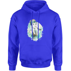 Mrs. Herpburn Iconic Watercolors Adult Hoodie Sweatshirt Royal Blue
